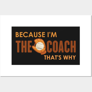 baseball coaches, baseball ball and gloves because i'm the coach that's why Posters and Art